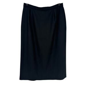 Vintage Pendleton Black 100% Virgin Wool Knee Length Skirt Size 6 Tall Pencil